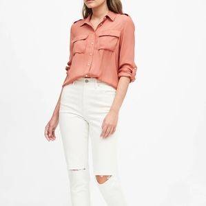 Banana Republic | Utility Satin Blush Shirt | SM